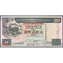 Hong Kong - HSBC Limited - Pick 201a_2 - 20 dollars - Série CX - 01/01/1994 - Etat : SUP+