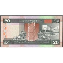 Hong Kong - HSBC Limited - Pick 201d_1 - 20 dollars - Série GY - 01/01/1998 - Etat : NEUF