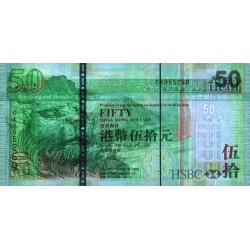 Hong Kong - HSBC Limited - Pick 208d - 50 dollars - Série CX - 01/01/2007 - Etat : SPL