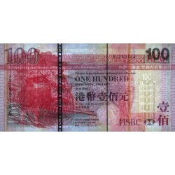 Hong Kong - HSBC Limited - Pick 209a - 100 dollars - Série AU - 01/07/2003 - Etat : TTB+