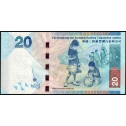 Hong Kong - HSBC Limited - Pick 212a - 20 dollars - Série AX - 01/01/2010 - Etat : NEUF