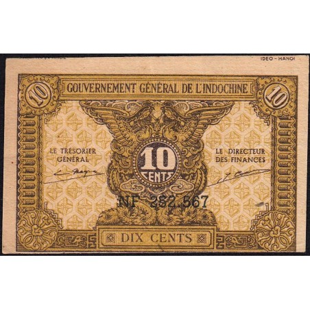 Indochine Française - Pick 89a_2 - 10 cents - Série NF - 1944 - Etat : SUP