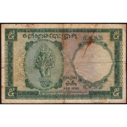 Indochine Française - Cambodge - Pick 95 - 5 piastres - Série B.8 - 1953 - Etat : B-