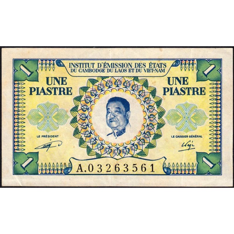 Indochine Française - Laos - Pick 99 - 1 piastre - Série A - 1953 - Etat : TTB