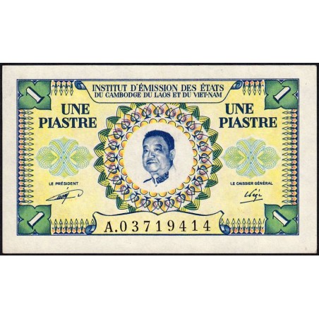 Indochine Française - Laos - Pick 99 - 1 piastre - Série A - 1953 - Etat : SPL