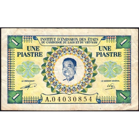 Indochine Française - Laos - Pick 99 - 1 piastre - Série A - 1953 - Etat : TB