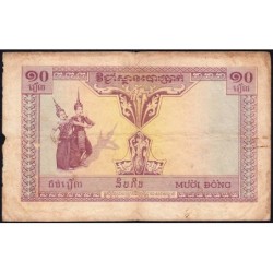 Indochine Française - Cambodge - Pick 96a - 10 piastres - Série K1 - 1953 - Etat : B+ à TB-