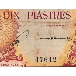 Indochine Française - Cambodge - Pick 96a - 10 piastres - Série K1 - 1953 - Etat : B+ à TB-