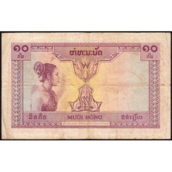 Indochine Française - Laos - Pick 102 - 10 piastres - Série L1 - 1953 - Etat : TB