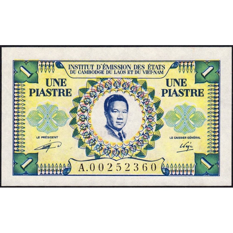 Indochine Française - Vietnam - Pick 104 - 1 piastre - Série A - 1953 - Etat : SPL
