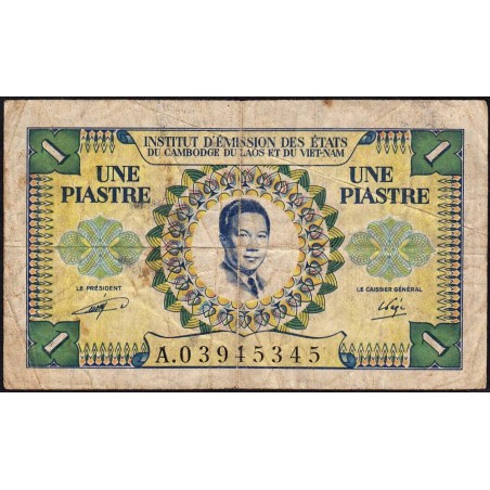Indochine Française - Vietnam - Pick 104 - 1 piastre - Série A - 1953 - Etat : B+