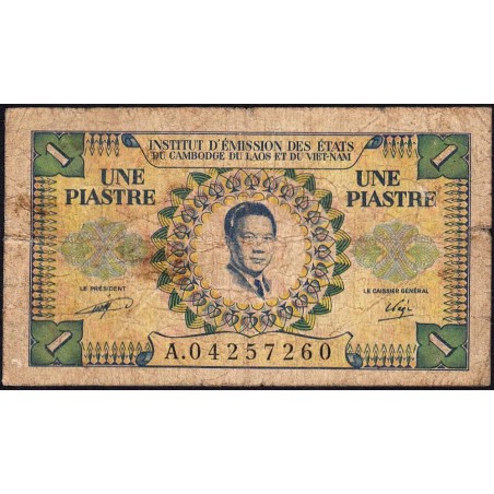 Indochine Française - Vietnam - Pick 104 - 1 piastre - Série A - 1953 - Etat : B