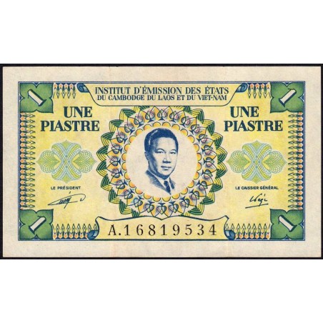 Indochine Française - Vietnam - Pick 104 - 1 piastre - Série A - 1953 - Etat : TTB+ à SUP