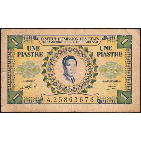 Indochine Française - Vietnam - Pick 104 - 1 piastre - Série A - 1953 - Etat : B+
