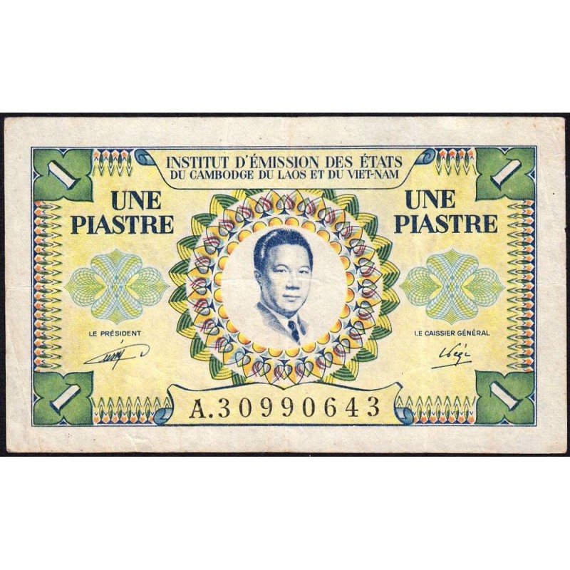 Indochine Française - Vietnam - Pick 104 - 1 piastre - Série A - 1953 - Etat : TTB