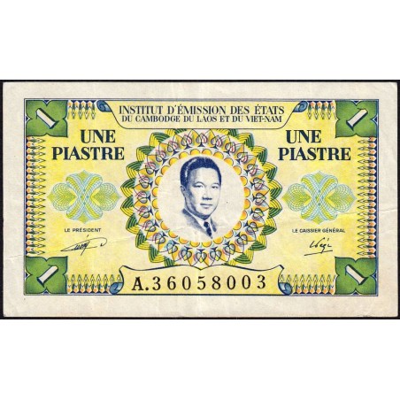 Indochine Française - Vietnam - Pick 104 - 1 piastre - Série A - 1953 - Etat : TTB+