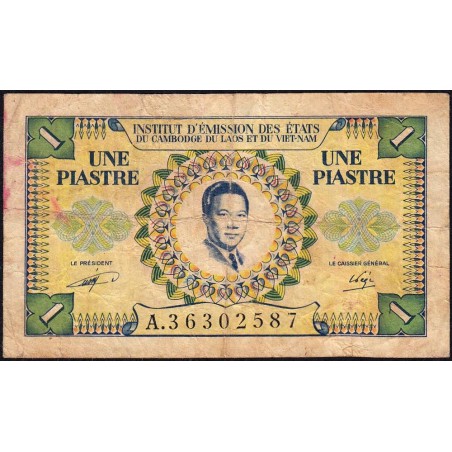 Indochine Française - Vietnam - Pick 104 - 1 piastre - Série A - 1953 - Etat : B+