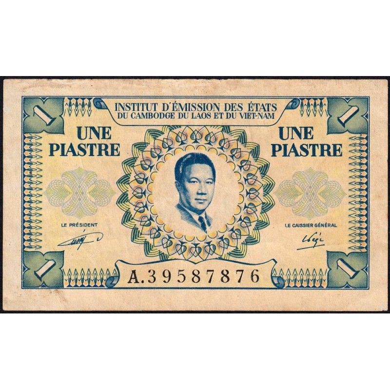 Indochine Française - Vietnam - Pick 104 - 1 piastre - Série A - 1953 - Etat : TB