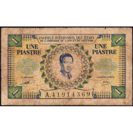 Indochine Française - Vietnam - Pick 104 - 1 piastre - Série A - 1953 - Etat : B-
