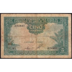 Indochine Française - Vietnam - Pick 106 - 5 piastres - Série W.1 - 1953 - Etat : B