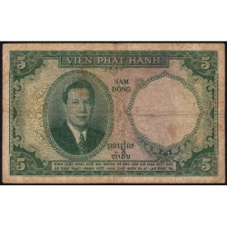 Indochine Française - Vietnam - Pick 106 - 5 piastres - Série W.1 - 1953 - Etat : B