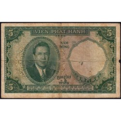 Indochine Française - Vietnam - Pick 106 - 5 piastres - Série B.5 - 1953 - Etat : B