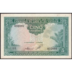 Indochine Française - Vietnam - Pick 106 - 5 piastres - Série E.5 - 1953 - Etat : SUP+