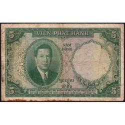 Indochine Française - Vietnam - Pick 106 - 5 piastres - Série R.28 - 1953 - Etat : B+