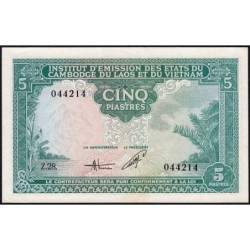 Indochine Française - Vietnam - Pick 106 - 5 piastres - Série Z.28 - 1953 - Etat : SUP+