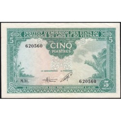 Indochine Française - Vietnam - Pick 106 - 5 piastres - Série M.31 - 1953 - Etat : TTB+