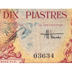 Indochine Française - Vietnam - Pick 107 - 10 piastres - Série N6 - 1953 - Etat : TB-