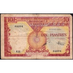 Indochine Française - Vietnam - Pick 107 - 10 piastres - Série K11 - 1953 - Etat : B+