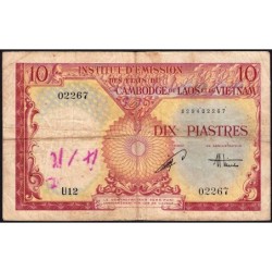 Indochine Française - Vietnam - Pick 107 - 10 piastres - Série U12 - 1953 - Etat : B+