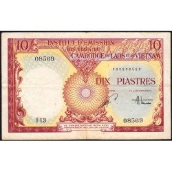 Indochine Française - Vietnam - Pick 107 - 10 piastres - Série F13 - 1953 - Etat : TTB-