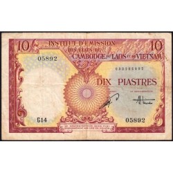 Indochine Française - Vietnam - Pick 107 - 10 piastres - Série G14 - 1953 - Etat : TB+