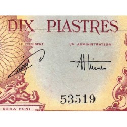 Indochine Française - Vietnam - Pick 107 - 10 piastres - Série U17 - 1953 - Etat : TB