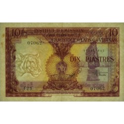 Indochine Française - Vietnam - Pick 107 - 10 piastres - Série F23 - 1953 - Etat : TTB+