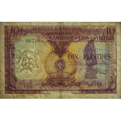 Indochine Française - Vietnam - Pick 107 - 10 piastres - Série Y20 - 1953 - Etat : TTB-
