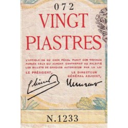 Indochine Française - Pick 81 - 20 piastres - Série N.1233 - 1949 - Etat : TB