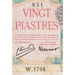 Indochine Française - Pick 81 - 20 piastres - Série W.1798 (remplacement) - 1949 - Etat : TB-