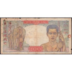Indochine Française - Pick 82a - 100 piastres - Série M.465 - 1947 - Etat : B