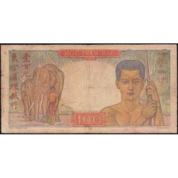 Indochine Française - Pick 82a - 100 piastres - Série M.505 - 1947 - Etat : B+