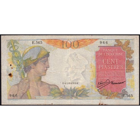 Indochine Française - Pick 82a - 100 piastres - Série E.565 - 1947 - Etat : TB