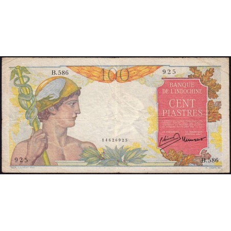 Indochine Française - Pick 82a - 100 piastres - Série B.586 - 1947 - Etat : TB+