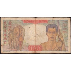 Indochine Française - Pick 82a - 100 piastres - Série A.616 - 1947 - Etat : TB-