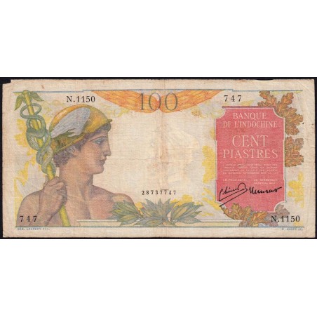 Indochine Française - Pick 82a - 100 piastres - Série N.1150 - 1947 - Etat : TB-