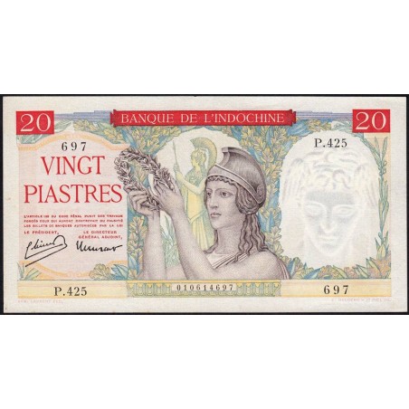 Indochine Française - Pick 81 - 20 piastres - Série P.425 - 1949 - Etat : SUP