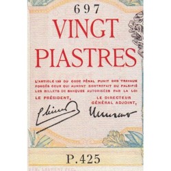 Indochine Française - Pick 81 - 20 piastres - Série P.425 - 1949 - Etat : SUP