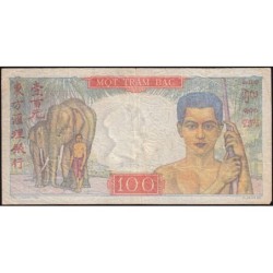 Indochine Française - Pick 82a - 100 piastres - Série W.1542 (remplacement) - 1947 - Etat : TB-