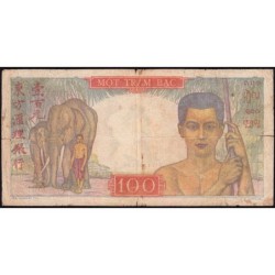Indochine Française - Pick 82a - 100 piastres - Série H.1776 - 1947 - Etat : B